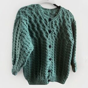 Vintage handmade Chunky Grandma Sweater Granny core eclectic button up original